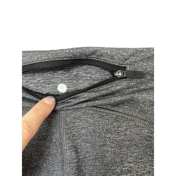 Lululemon Speed Up Crop 21” Tights Leggings: Heathered Black (Grey) size 8 - Picture 5 of 7